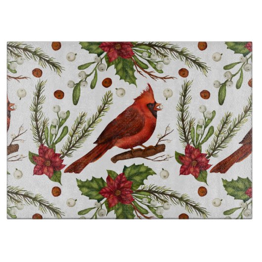 kerstkardinaal snijplank (Voorkant)