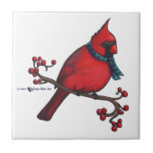 kerstkardinaal tegeltje (Voorkant)
