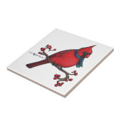 kerstkardinaal tegeltje (Zijkant)