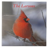 kerstkardinaal tegeltje (Voorkant)