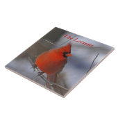 kerstkardinaal tegeltje (Zijkant)