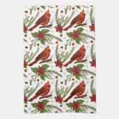 kerstkardinaal theedoek (Verticaal)