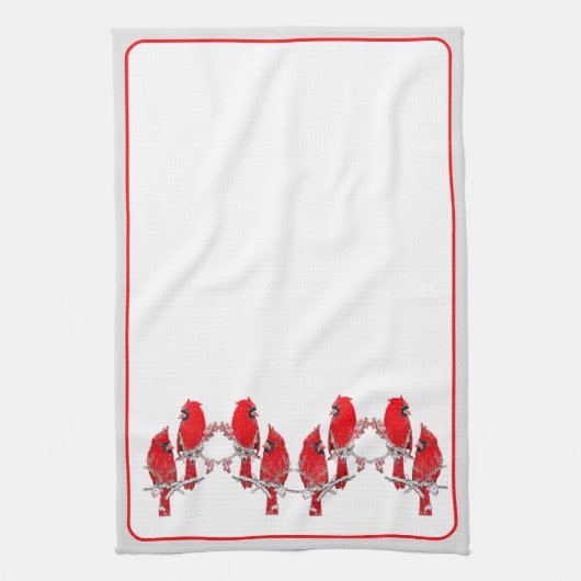 kerstkardinaal theedoek (Verticaal)