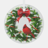 kerstkardinaal-versiering glas ornament (Voorkant)