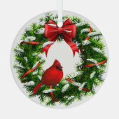 kerstkardinaal-versiering glas ornament (Achterkant)