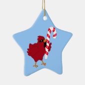 kerstkardinaal-versiering keramisch ornament (Rechts)