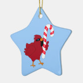 kerstkardinaal-versiering keramisch ornament (Links)