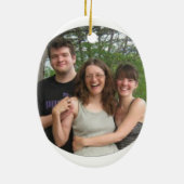 Kerstkardinale fotoversiering om aan te passen keramisch ornament (Achterkant)