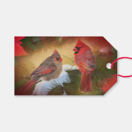 kerstkardinalen cadeaulabel