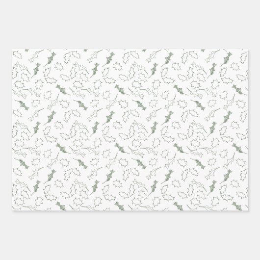 kerstkardinalen en Holly Wrapping Paper (Voorkant 3)