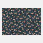 Kerstkardinalen in goudpaarden met pine-priesters inpakpapier vel (Voorkant 3)