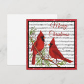 kerstkardinalen met glitter-lijst feestdagenkaart (Voorkant / Achterkant)