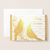 kerstkardinalen met glitterfolie voor lijst folie kaarten (Voorkant met envelop)