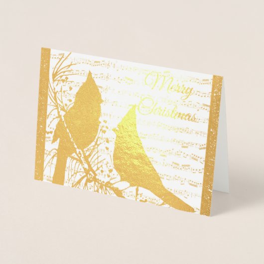 kerstkardinalen met glitterfolie voor lijst folie kaarten (Voorkant)