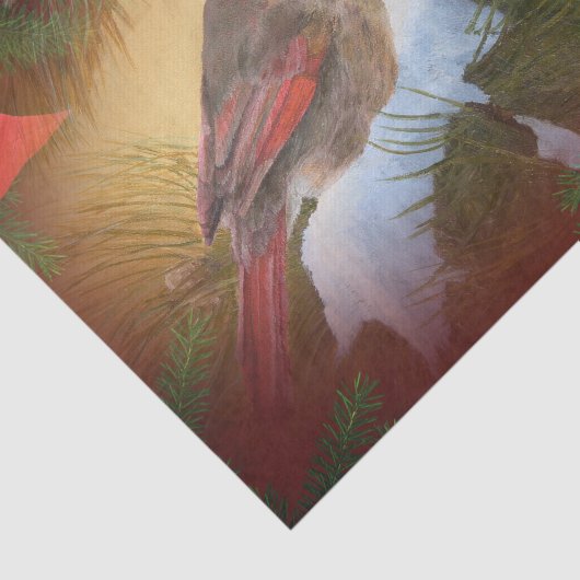 kerstkardinalen tissuepapier (Detail)