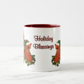 kerstkardinalen tweekleurige koffiemok (Center)