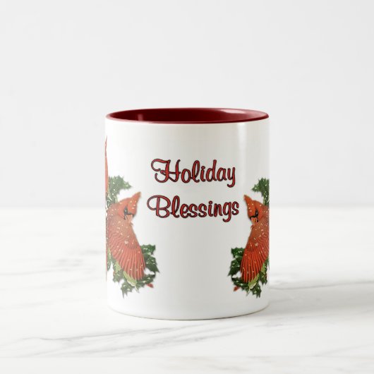 kerstkardinalen tweekleurige koffiemok (Center)