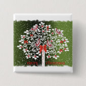 kerstkardinalen vierkante button 5,1 cm (Voorkant)