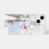 Kerstkardinalen Winter Frosty Trees Forest iPhone Hoesje (Achterkant horizontaal)