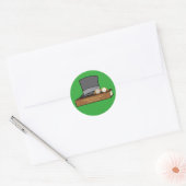 kerstkarol en Engels tophoed Ronde Sticker (Envelop)