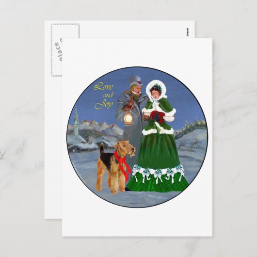 kerstkarolen feestdagenkaart (Voorkant / Achterkant)