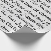 kerstkarolen op houtwappapier cadeaupapier (Hoek)