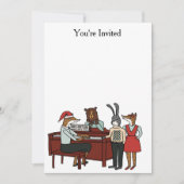 Kerstkarolen rond de uitnodiging van Piano (Voorkant)