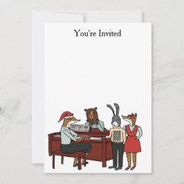Kerstkarolen rond de uitnodiging van Piano
