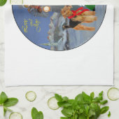 kerstkarolen theedoek (Gevouwen)