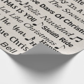 kerstkarolen Titels Cadeaupapier (Hoek)