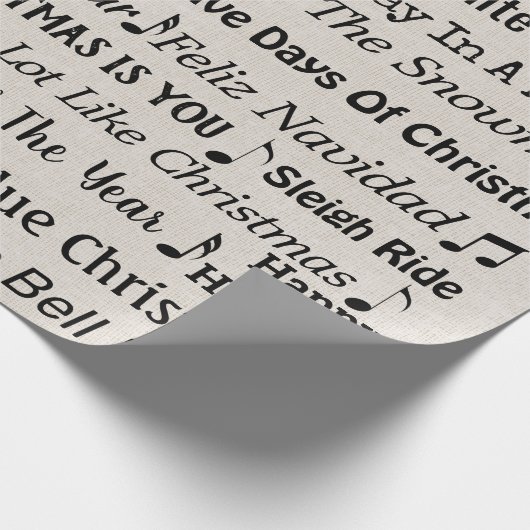 kerstkarolen Titels Cadeaupapier (Hoek)