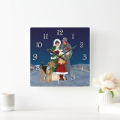 kerstkarolen vierkante klok (Huis)