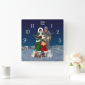 kerstkarolen vierkante klok (Huis)