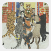 kerstkarolen vierkante sticker (Voorkant)