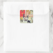 kerstkarolen vierkante sticker (Tas)