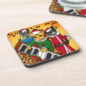 kerstkarolkatten bier onderzetter (Linkerzijde)