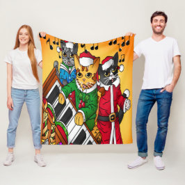 kerstkarolkatten fleece deken