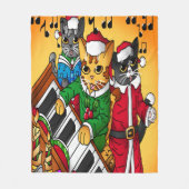 kerstkarolkatten fleece deken (Voorkant)