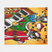 kerstkarolkatten fleece deken (Voorkant (Horizontaal))
