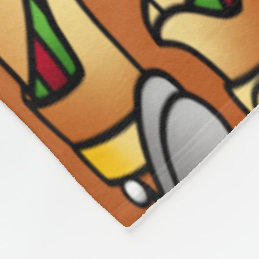 kerstkarolkatten fleece deken (Hoek)