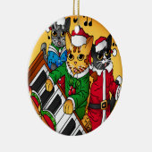 kerstkarolkatten keramisch ornament (Rechts)