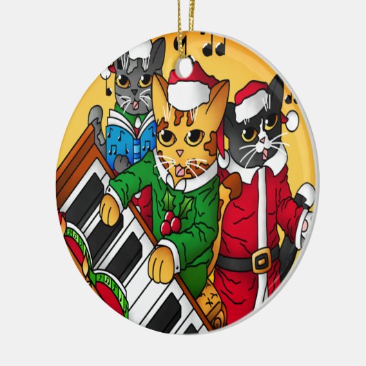 kerstkarolkatten keramisch ornament (Links)