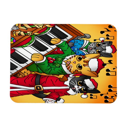 kerstkarolkatten magneet (Horizontaal)