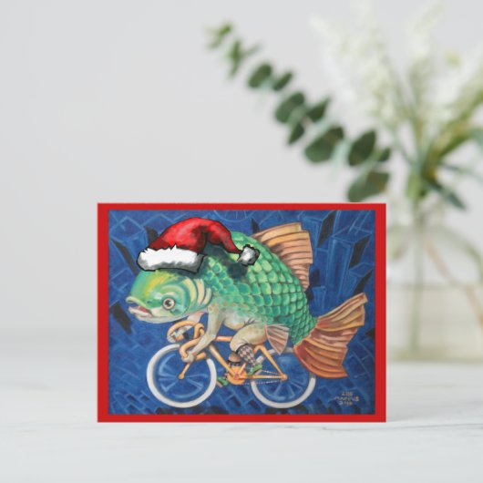 kerstkarper feestdagenkaart (Staand voorkant)