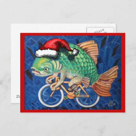 kerstkarper feestdagenkaart (Voorkant / Achterkant)