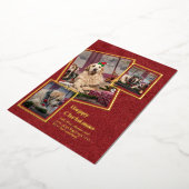 KERSTKART COLLAAGE MET ECHT GOUD FOLIE FOLIE UITNODIGING (Gedraaid)