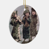 Kerstkarteling (m/v op papier) keramisch ornament (Rechts)