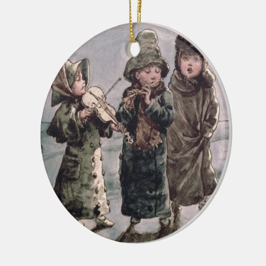 Kerstkarteling (m/v op papier) keramisch ornament (Links)