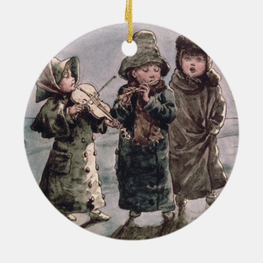 Kerstkarteling (m/v op papier) keramisch ornament (Achterkant)