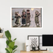 Kerstkarteling (met papier) poster (Thuiskantoor)